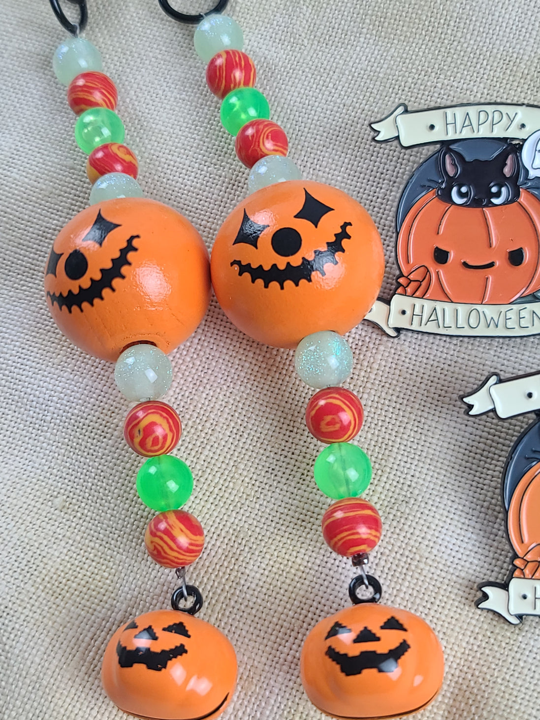 Beaded Scissor Keep & Minder Set - Happy Halloween