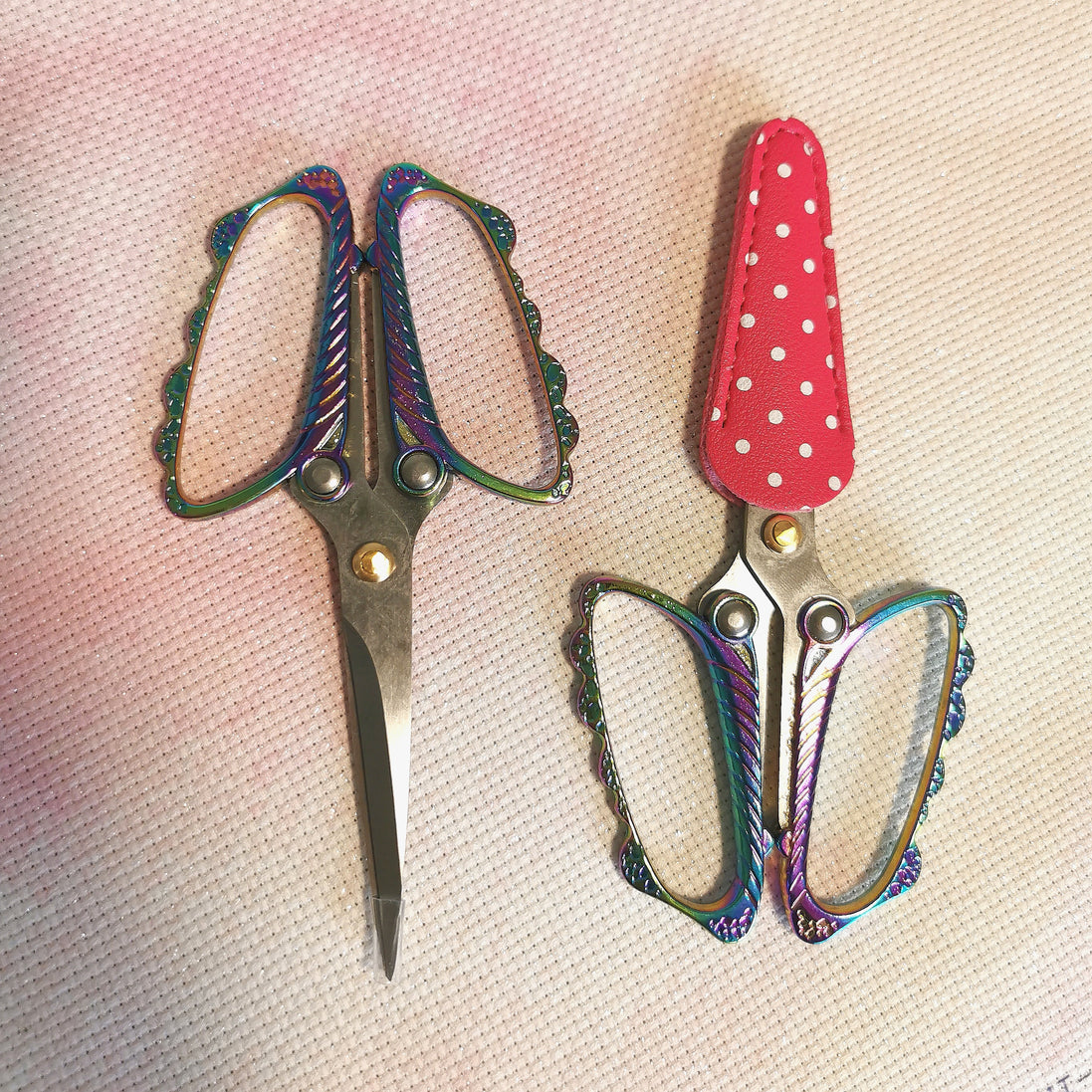 Rainbow Butterfly Embroidery Scissors with Cover