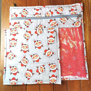 WIP Project Bag - Christmas Fox GLITTER front.