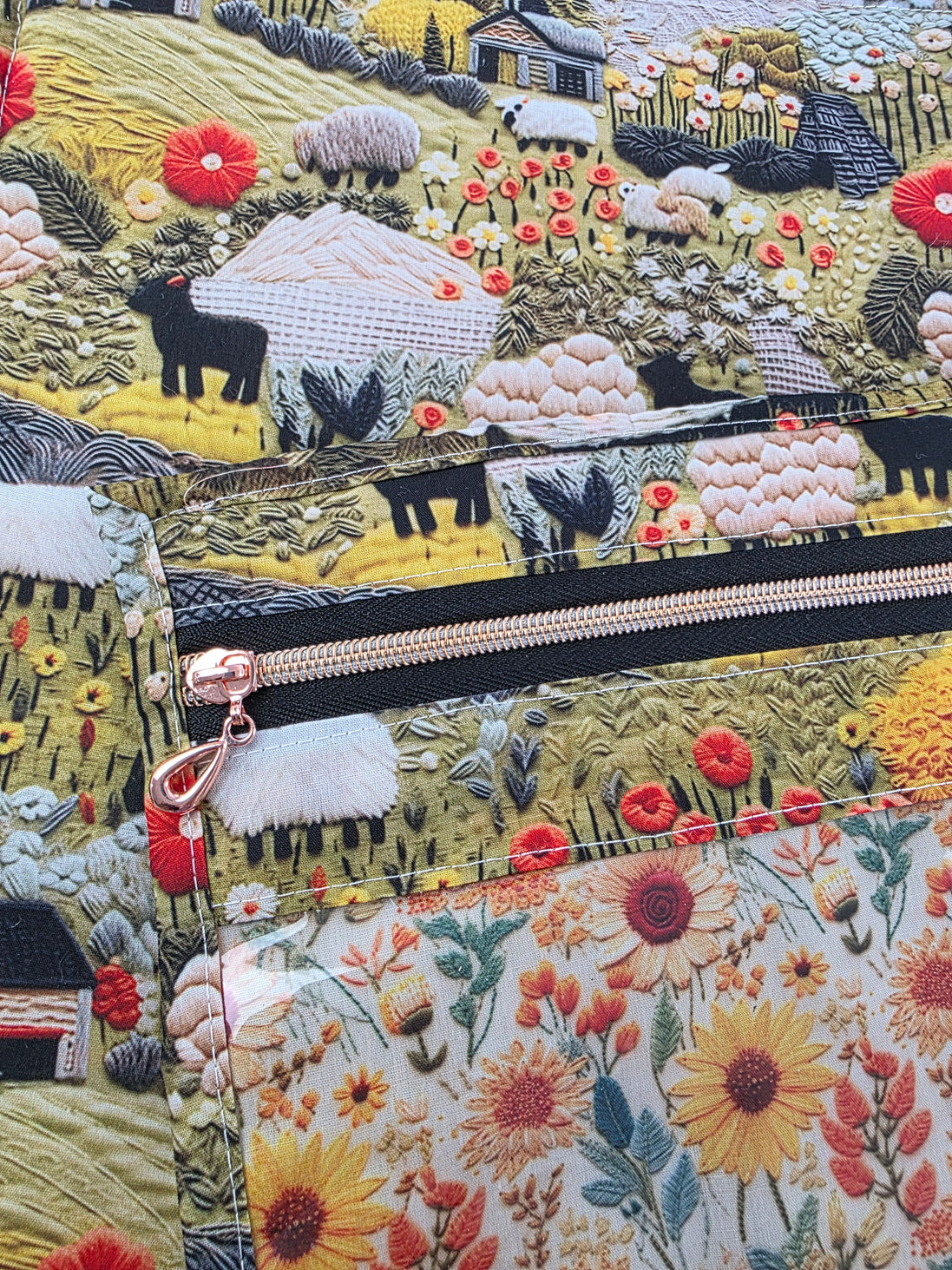 WIP Project Bag - sunflower sheep