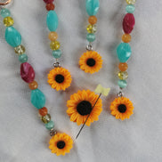 Beaded Scissor Keep & Minder Set - Sunflowers