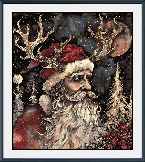 Yuletide Claus PDF Cross Stitch Pattern Chart.
