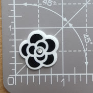 Needle Minder -Black & White Flower. Sparkle Centre.