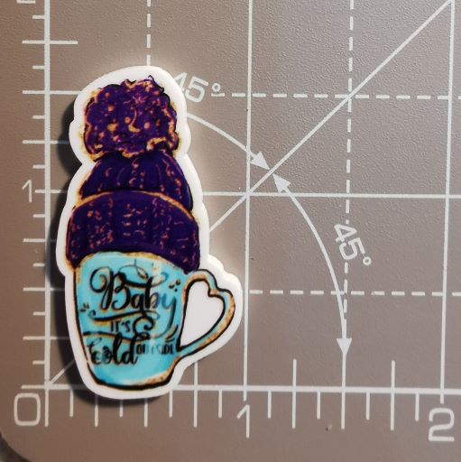 Needle Minder - Christmas Cosy Hat Coffee/Tea Mug. Baby it's Cold Outside