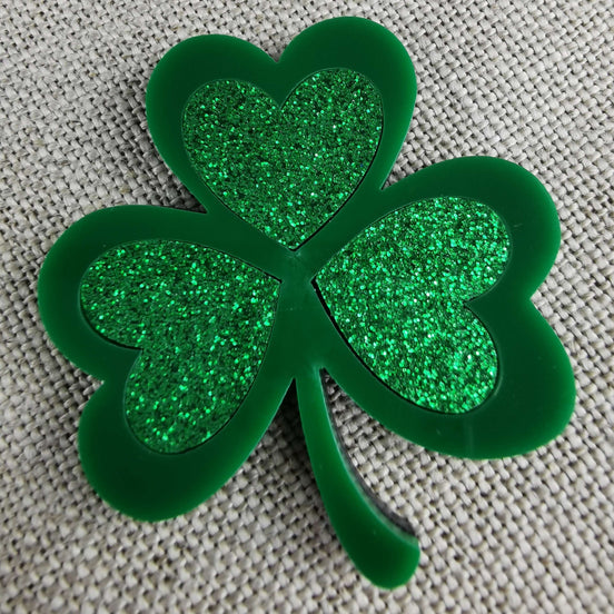 Needle Minder - Luxury Glitter Clover. Lucky
