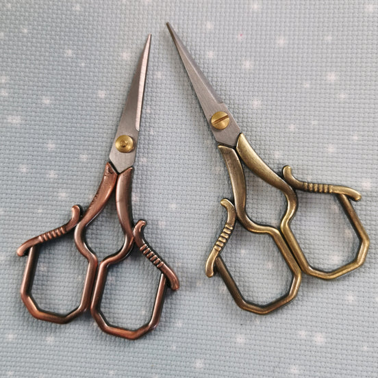 Copper/Gold Squared Embroidery Scissors with Cover