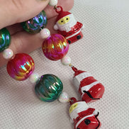 Beaded Scissor Keep. Santa Bell