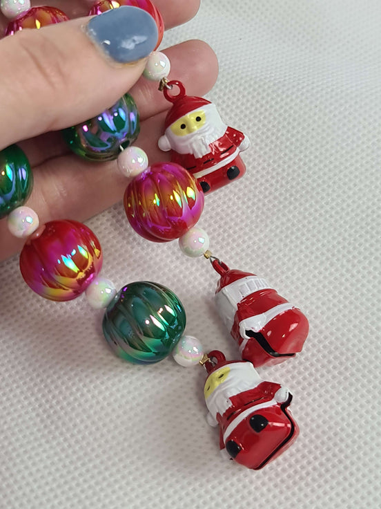 Beaded Scissor Keep. Santa Bell