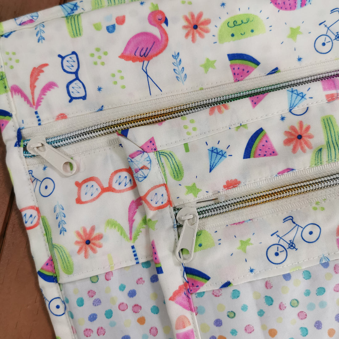 WIP Project Bag - Tropical Doodles & Dots