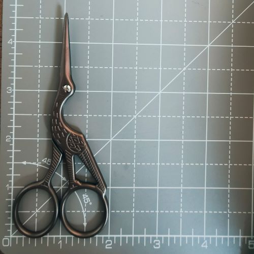 Large Stork Embroidery Scissors with Cover