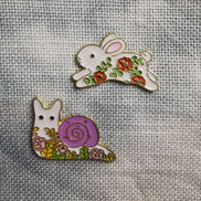 Needle Minder -  Floral Snail & Floral Rabbit