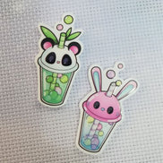 Needle Minder - Bubble Tea Panda & Bunny Rabbit