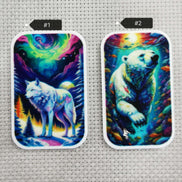 Needle Minder - Northern Lights Wolf. Sunlit Waters Polar Bear.