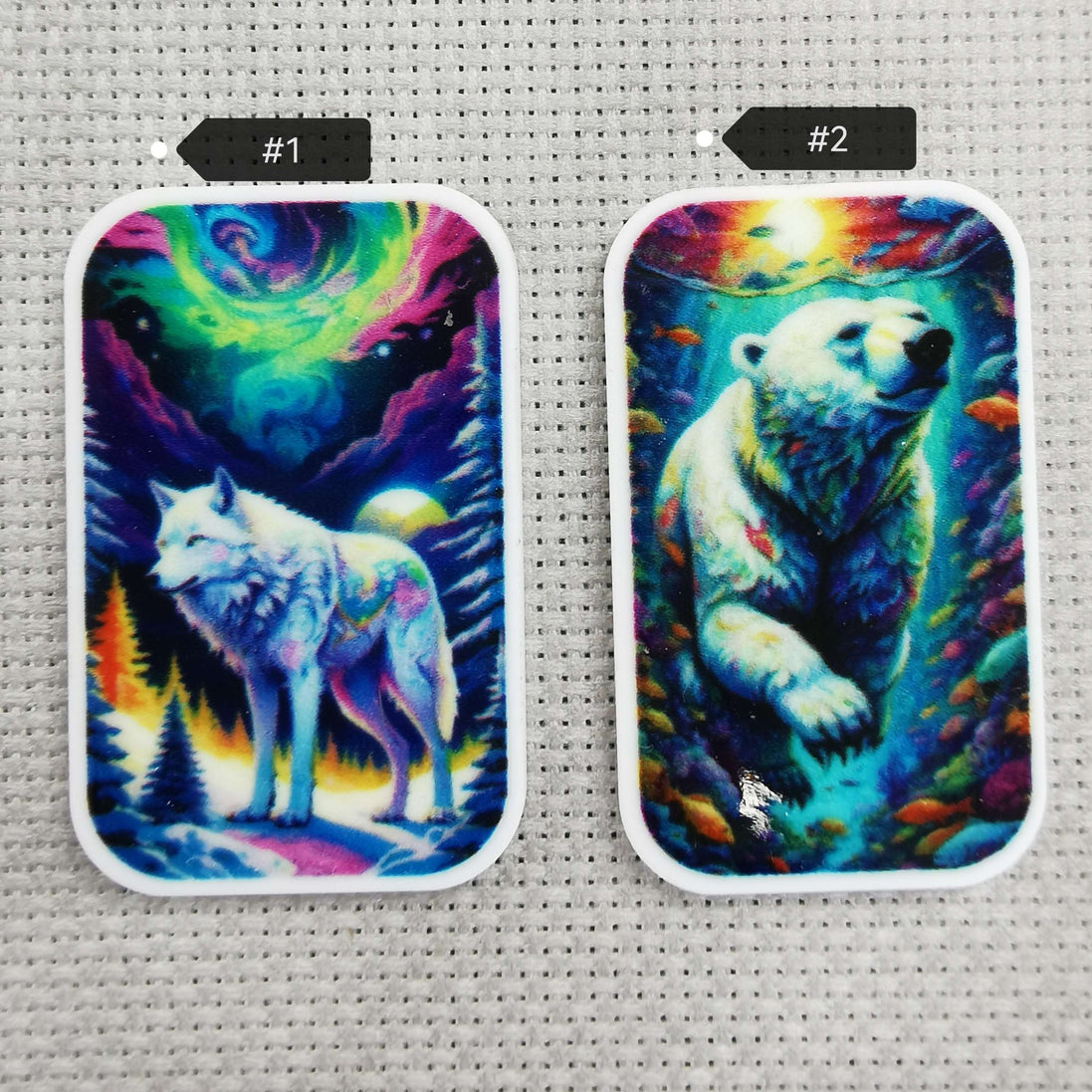 Needle Minder - Northern Lights Wolf. Sunlit Waters Polar Bear.