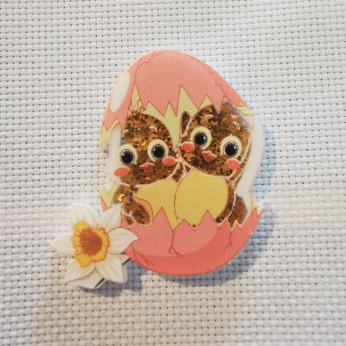 Needle Minder - Baby Chick Twins Easter Sequin Shaker