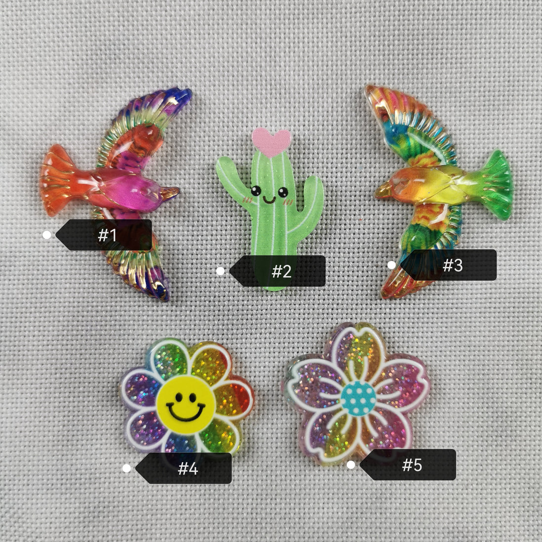 Needle Minder - Glitter Flowers & Catcus, Beautiful Birds