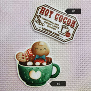 Needle Minder -  Hot Cocoa, Marshmallow Gingerbread Man Cup