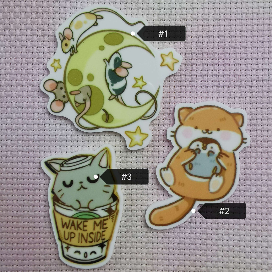 Needle Minder - Cat Coffee, Moon Mice, Penguin Otter Friends.