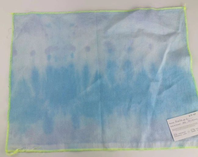 Blues (test piece 2)  Hand Dyed. 14ct Aida.