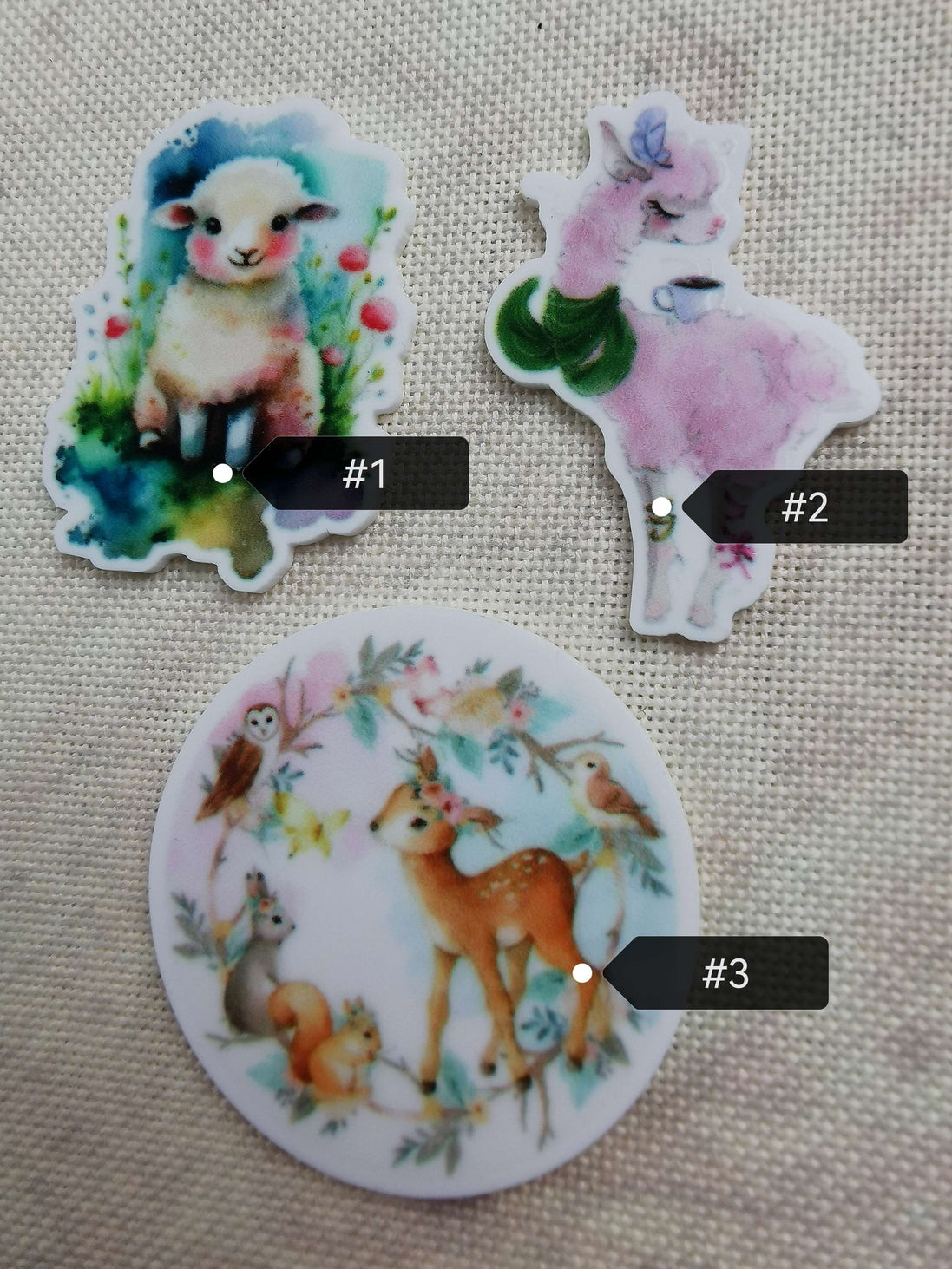Needle Minder - Spring Lamb, Coffee Llama, Woodland Friends.