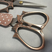 Burnished Copper Squirrel Embroidery Scissors with Cover
