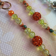 Beaded Scissor Keep. Pumpkins & Bats