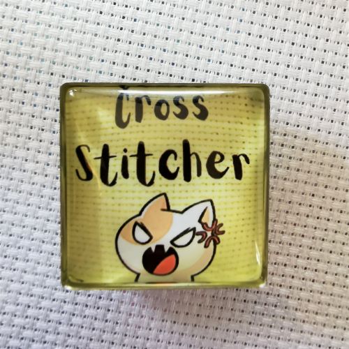Needle Minder - "Cross Stitcher" Angry Cat