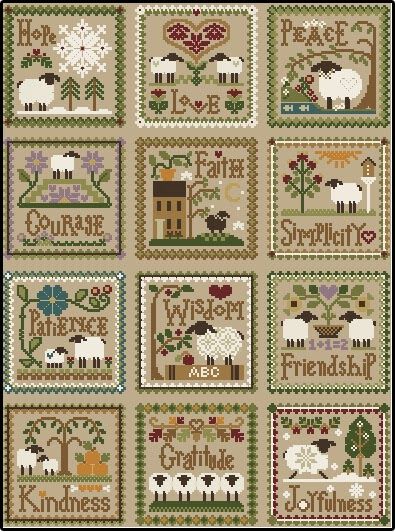 Little House Needleworks - Little Sheep Virtues x12 patterns FULL SET