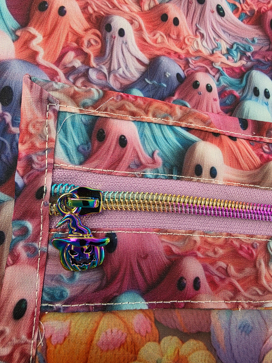 WIP Project Bag - Ghostly Pumpkins