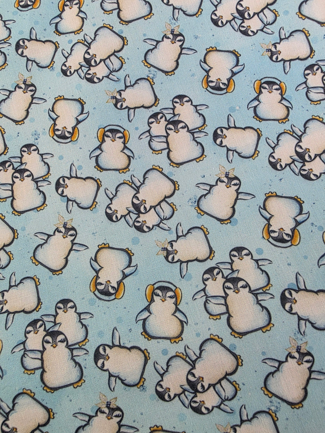 WIP Project Bag - Stars & Penguins GLITTER front