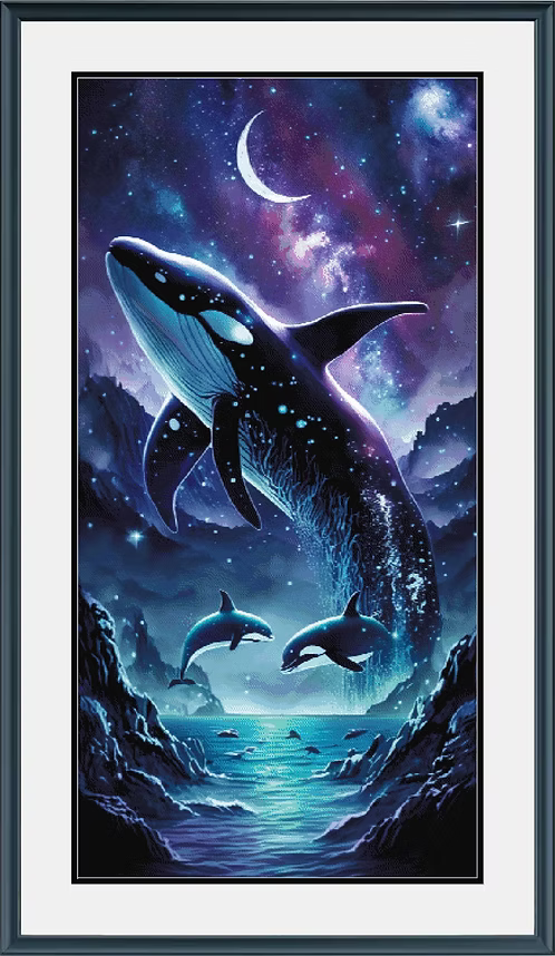 Fantasy Orca (I) PDF Cross Stitch Pattern Chart.