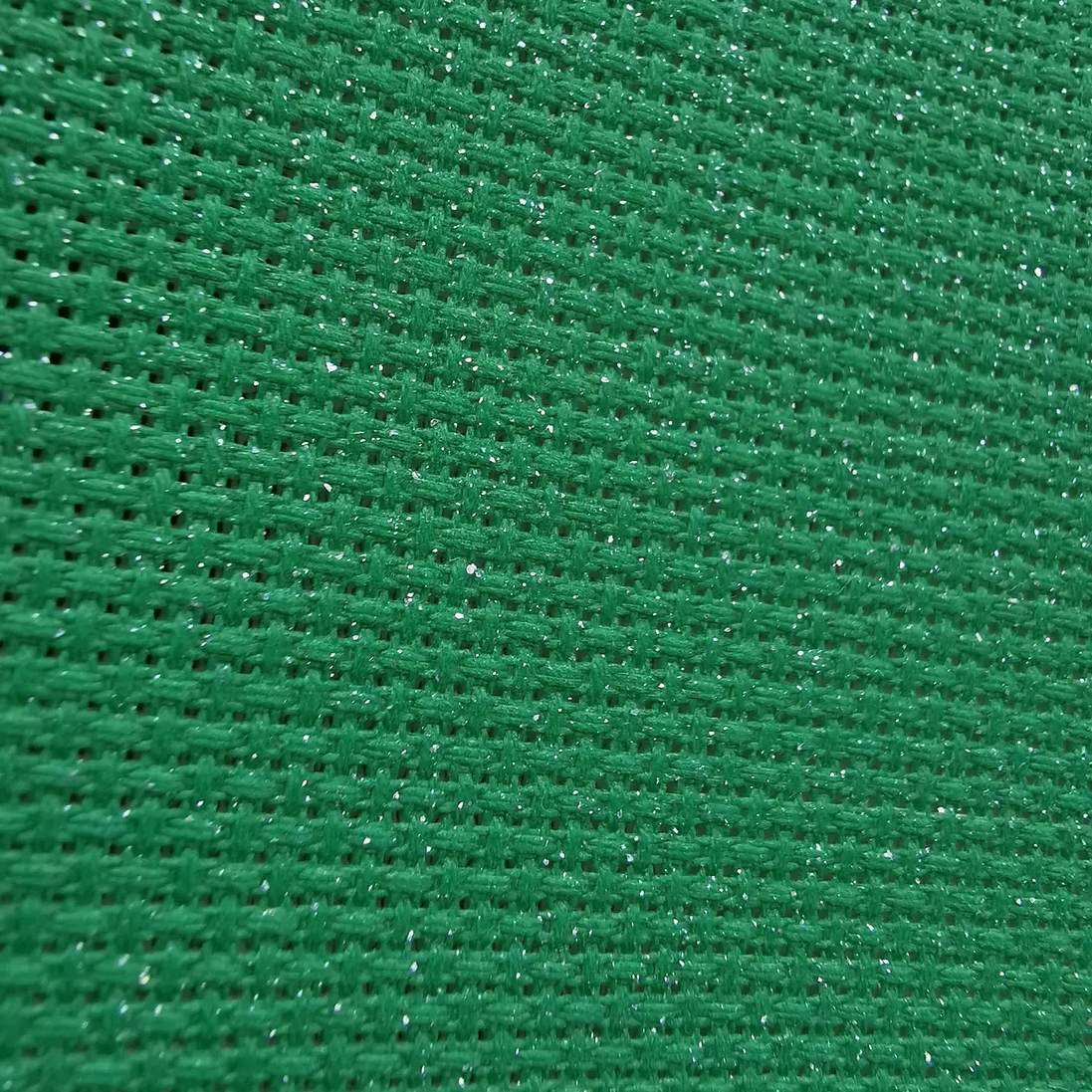 Aida / Evenweave - Solid Colour - Evergreen SPARKLE  - (printed)
