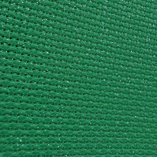 Aida / Evenweave - Solid Colour - Evergreen SPARKLE  - (printed)
