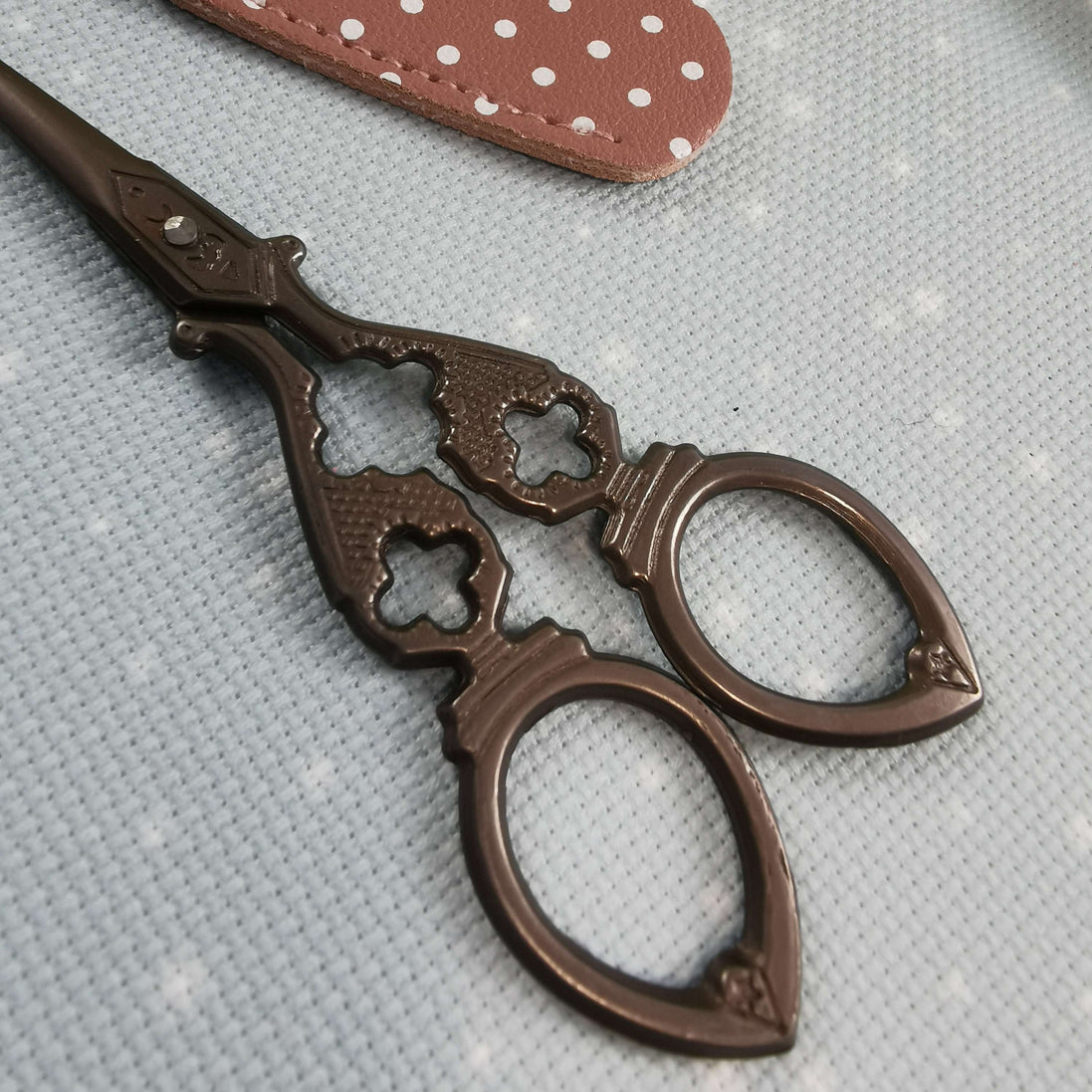 Grey Brown Matte Embroidery Scissors with Cover