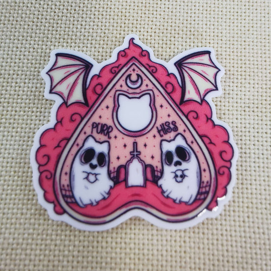 Needle Minder - Purr Hiss Ghost Kitty Ouija Board Planchette
