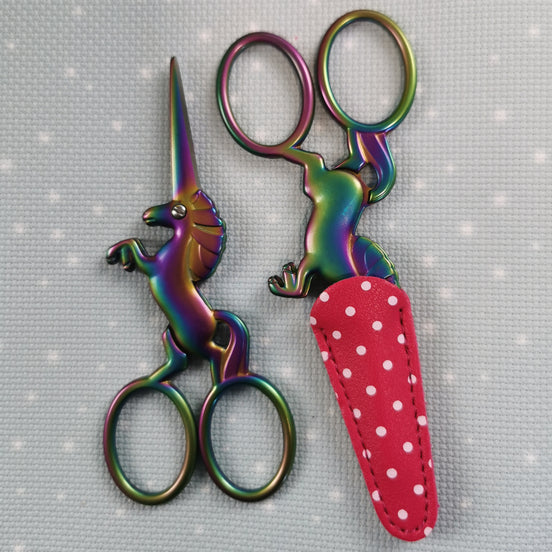 Rainbow Unicorn Embroidery Scissors with Cover