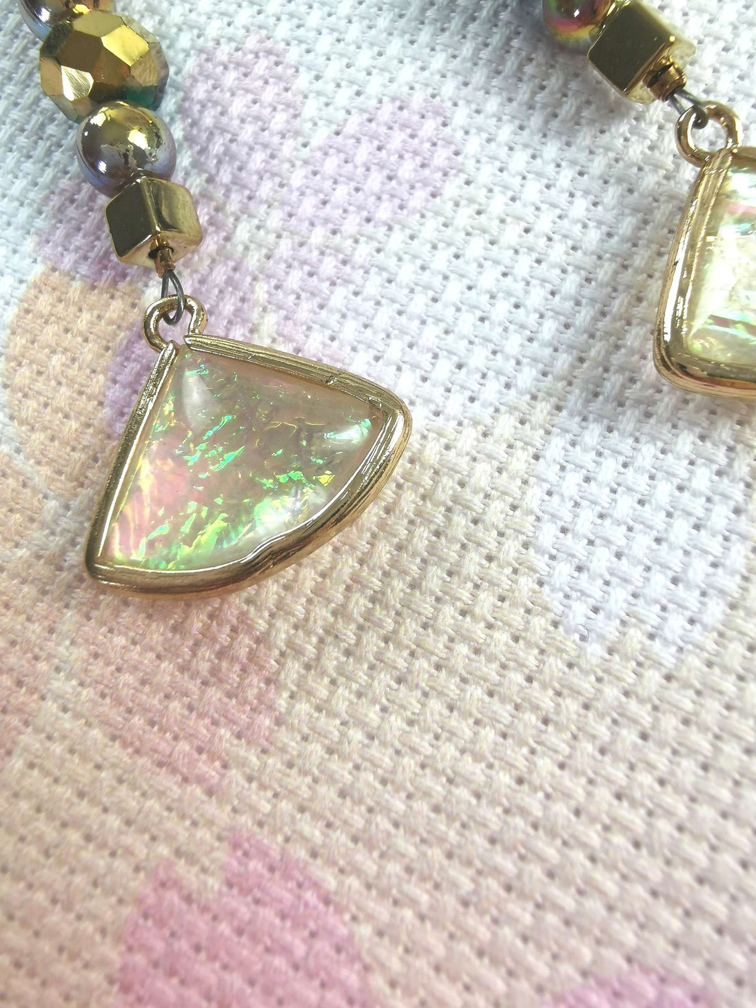 Beaded Scissor Keep. Opal Amulet