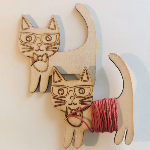 Wooden floss bobbins. Clever Cat