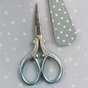 Matte Colour Shift Blue/Green Gold Pastel Embroidery Scissors with Cover