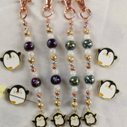 Beaded Scissor Keep & Minder Set - Snowflake Penguin