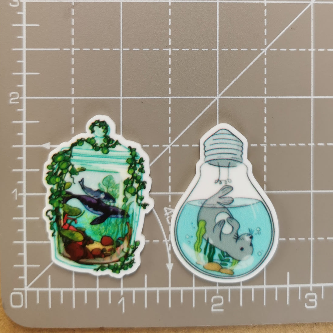 Needle Minder - Ocean Whale Jar. Seal Lightbulb