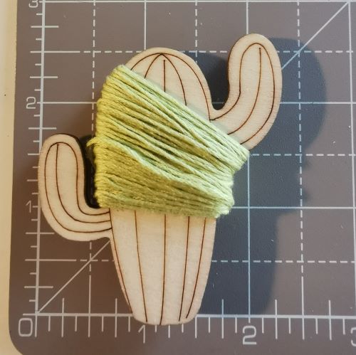Wooden floss bobbins. Western Cactus