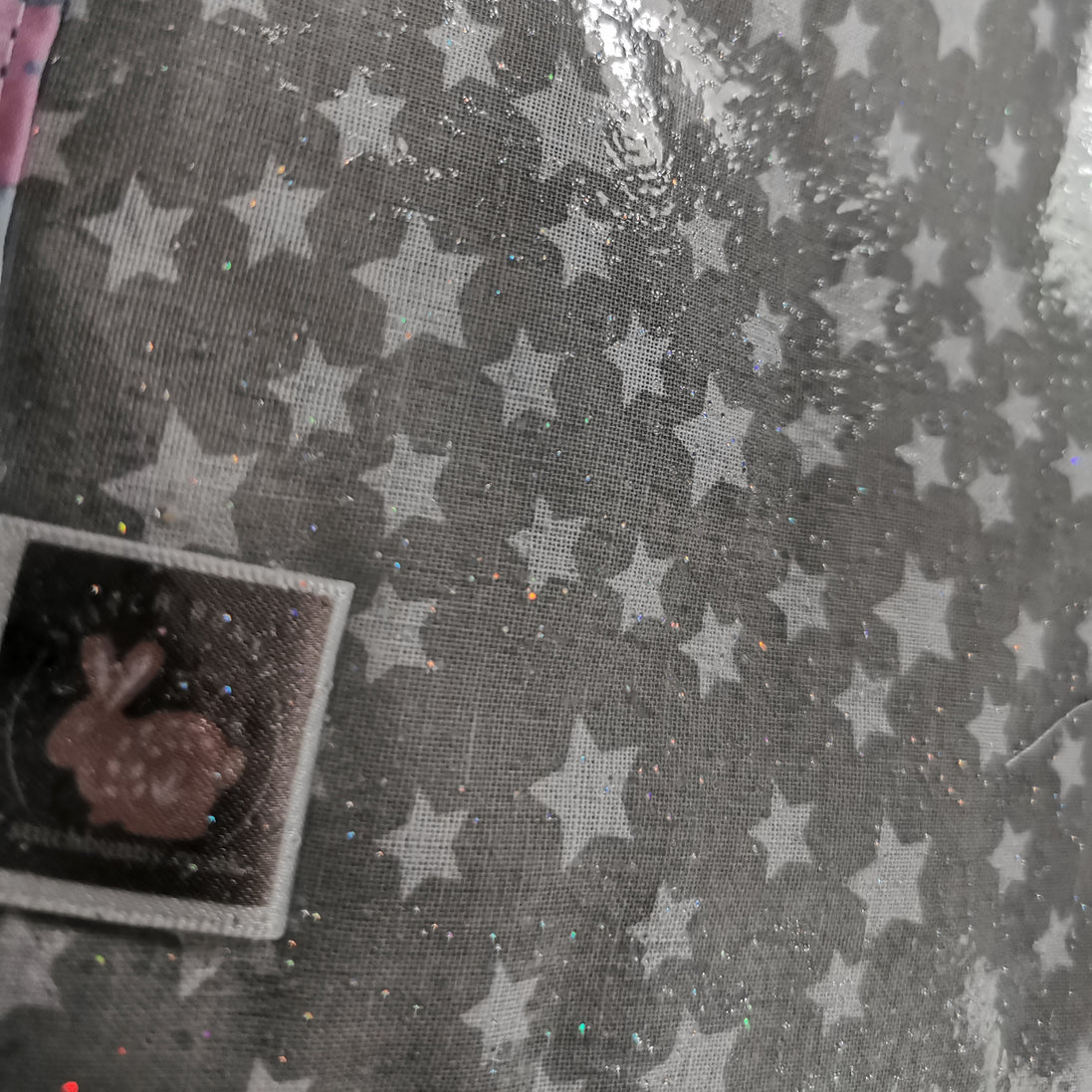 WIP Project Bag - Winter Friends GLITTER front.