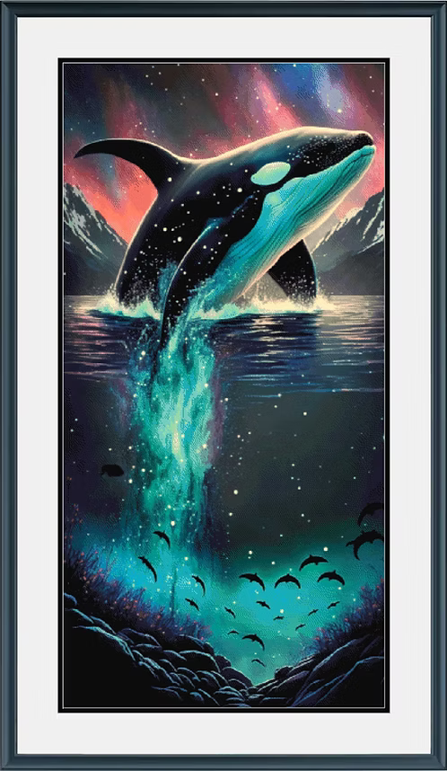 Fantasy Orca (II) PDF Cross Stitch Pattern Chart.
