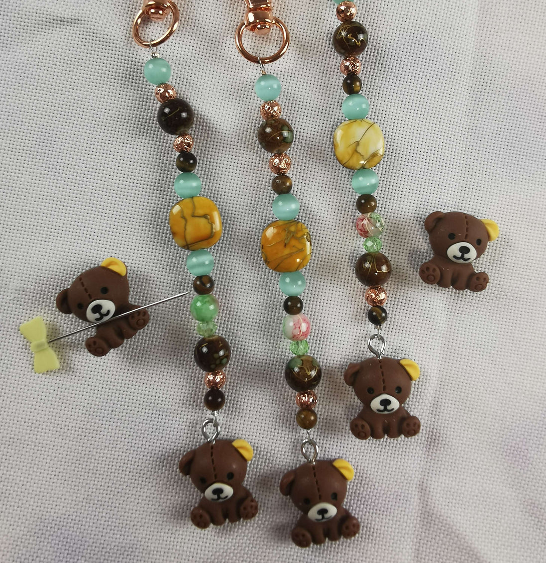Beaded Scissor Keep & Minder Set - Bear Cub