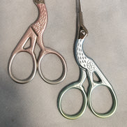 Matt Pastel Stork Embroidery Scissors with Cover