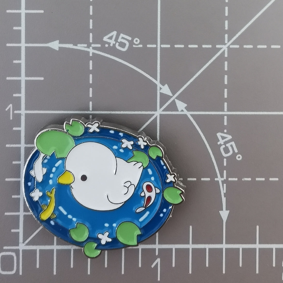 Needle Minder - Cute Duckling on Koi Pond.