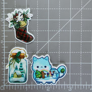 Needle Minder - Christmas Kitty / Stocking / Winter Jar.