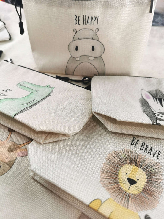 Notions Pouch / Small Travel WIP Project Bag - Safari Series