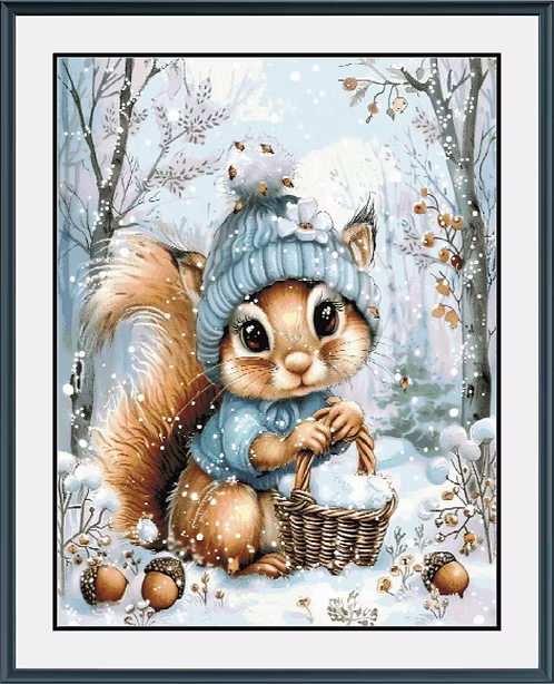 Gathering Acorns PDF Cross Stitch Pattern Chart